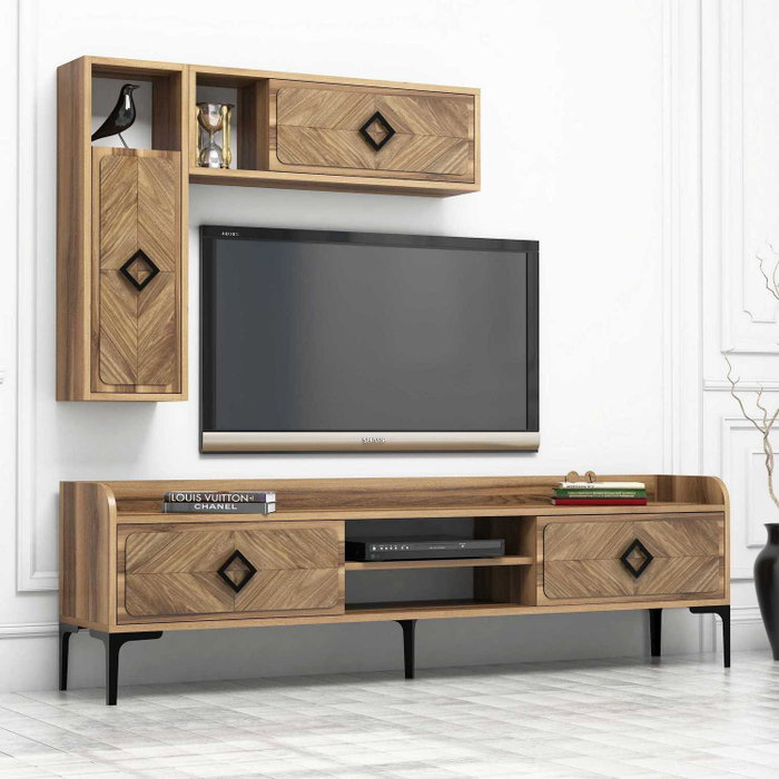 Hanah Home Samba - Conjunto de muebles de salón Nogal Hanah Home Samba - Conjunto de muebles de salón Nogal
